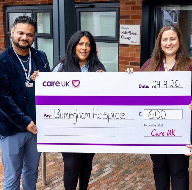 Erdington care home donates £600 to hospice